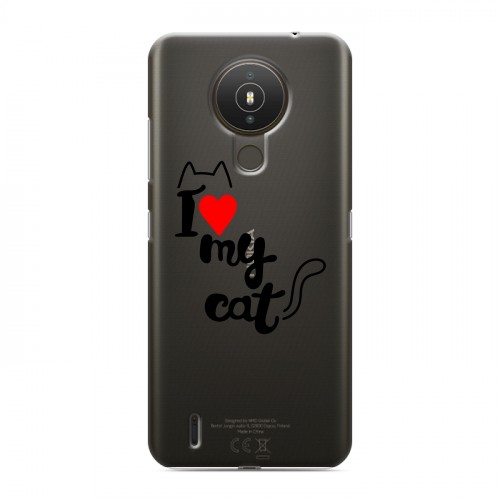 Полупрозрачный дизайнерский силиконовый с усиленными углами чехол для Nokia 1.4 Прозрачные кошки