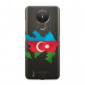 Полупрозрачный дизайнерский пластиковый чехол для Nokia 1.4 Флаг Азербайджана