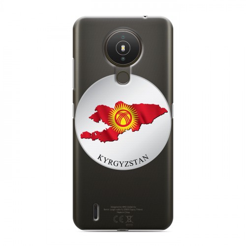 Полупрозрачный дизайнерский силиконовый чехол для Nokia 1.4 флаг Киргизии