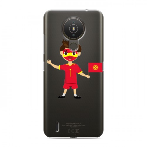 Полупрозрачный дизайнерский силиконовый с усиленными углами чехол для Nokia 1.4 флаг Киргизии
