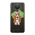 Полупрозрачный дизайнерский силиконовый чехол для Nokia 1.4 Прозрачные собаки