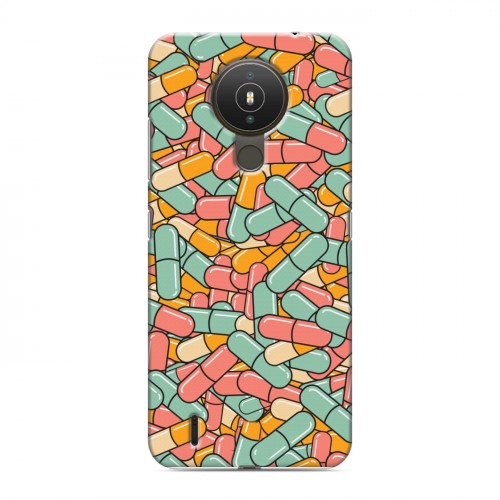 Дизайнерский силиконовый с усиленными углами чехол для Nokia 1.4 Разноцветные таблетки
