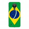 Дизайнерский силиконовый с усиленными углами чехол для Nokia 1.4 Флаг Бразилии