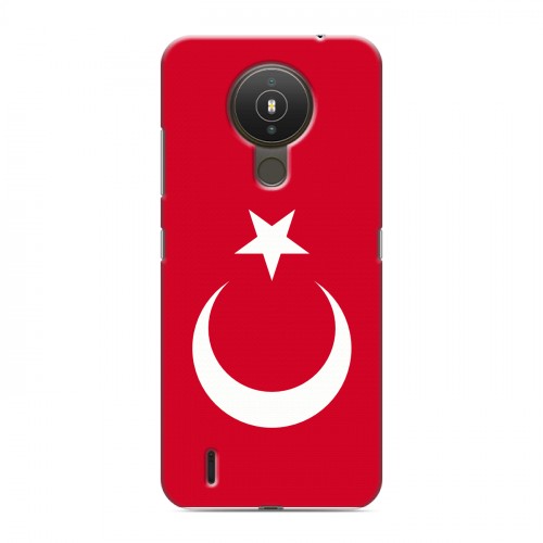 Дизайнерский силиконовый с усиленными углами чехол для Nokia 1.4 Флаг Турции
