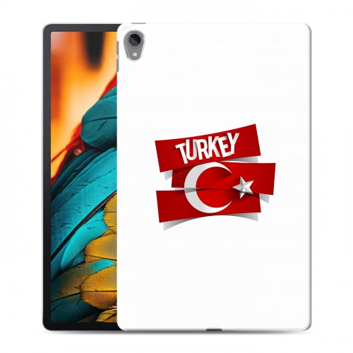 Полупрозрачный дизайнерский пластиковый чехол для Lenovo Tab P11 Флаг Турции