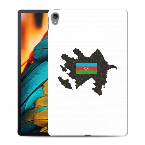 Полупрозрачный дизайнерский пластиковый чехол для Lenovo Tab P11 Флаг Азербайджана