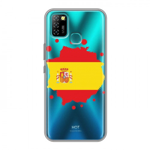 Полупрозрачный дизайнерский пластиковый чехол для Infinix Hot 10 Lite флаг Испании