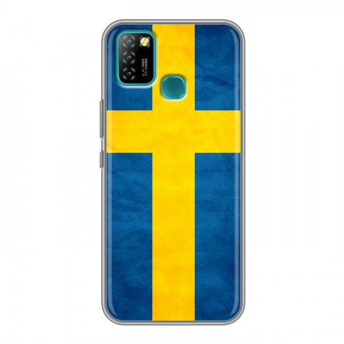 Дизайнерский силиконовый с усиленными углами чехол для Infinix Hot 10 Lite Флаг Швеции