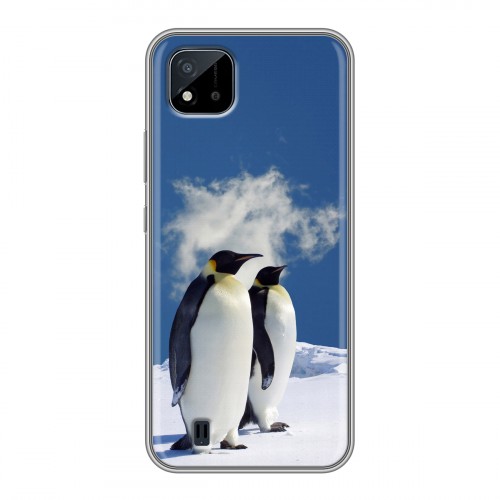 Дизайнерский силиконовый чехол для Realme C20 Пингвины