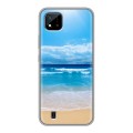 Дизайнерский силиконовый с усиленными углами чехол для Realme C20 пляж