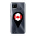 Полупрозрачный дизайнерский силиконовый чехол для Realme C20 Флаг Канады