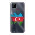 Полупрозрачный дизайнерский пластиковый чехол для Realme C20 Флаг Азербайджана
