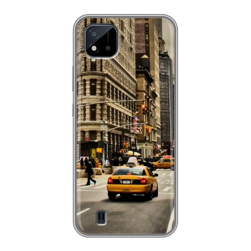 Дизайнерский силиконовый с усиленными углами чехол для Realme C20 Нью-Йорк