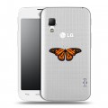 Полупрозрачный дизайнерский пластиковый чехол для LG Optimus L5 2 II прозрачные Бабочки 