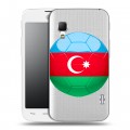 Полупрозрачный дизайнерский пластиковый чехол для LG Optimus L5 2 II Флаг Азербайджана