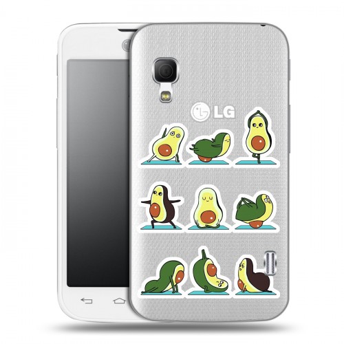 Полупрозрачный дизайнерский пластиковый чехол для LG Optimus L5 2 II Йога авокадо
