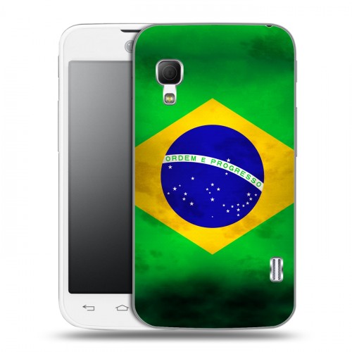 Дизайнерский пластиковый чехол для LG Optimus L5 2 II Флаг Бразилии