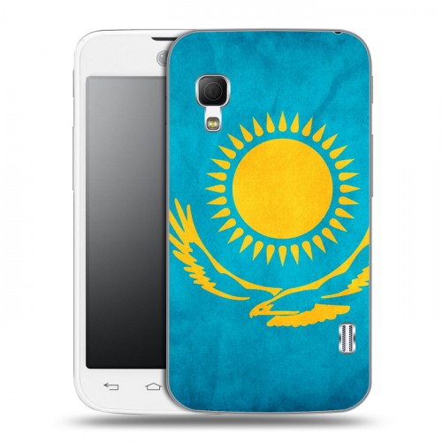 Дизайнерский пластиковый чехол для LG Optimus L5 2 II Флаг Казахстана