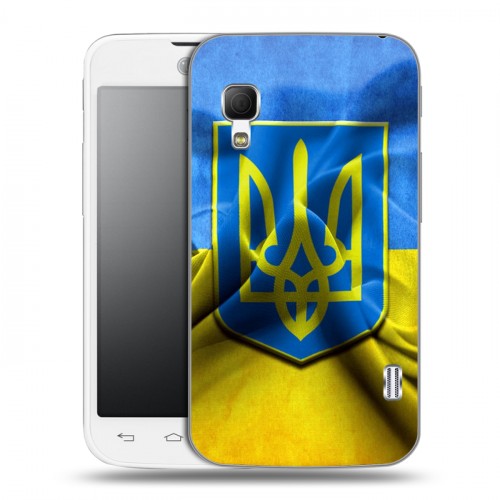 Дизайнерский пластиковый чехол для LG Optimus L5 2 II Флаг Украины