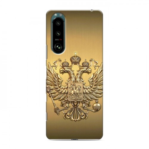 Дизайнерский силиконовый чехол для Sony Xperia 5 III Флаг и герб России