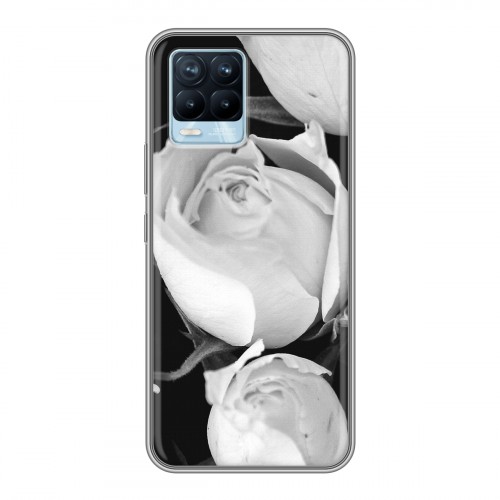 Дизайнерский пластиковый чехол для Realme 8 Монохромные цветы