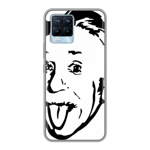 Дизайнерский силиконовый чехол для Realme 8 Альберт Эйнштейн
