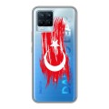 Полупрозрачный дизайнерский пластиковый чехол для Realme 8 Флаг Турции