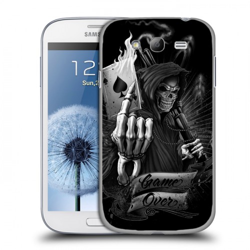 Дизайнерский пластиковый чехол для Samsung Galaxy Grand Скелет и туз