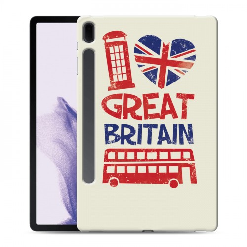 Дизайнерский силиконовый чехол для Samsung Galaxy Tab S7 FE British love