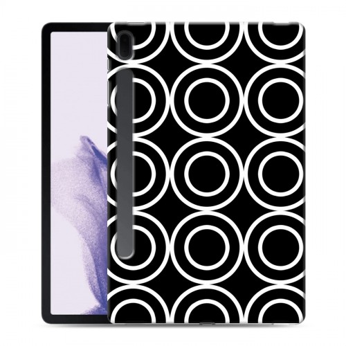 Дизайнерский пластиковый чехол для Samsung Galaxy Tab S7 FE Черно-белые фантазии