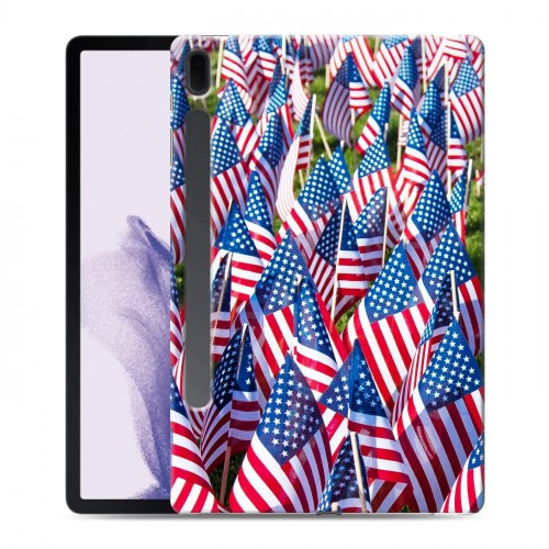 Дизайнерский силиконовый чехол для Samsung Galaxy Tab S7 FE Флаг США