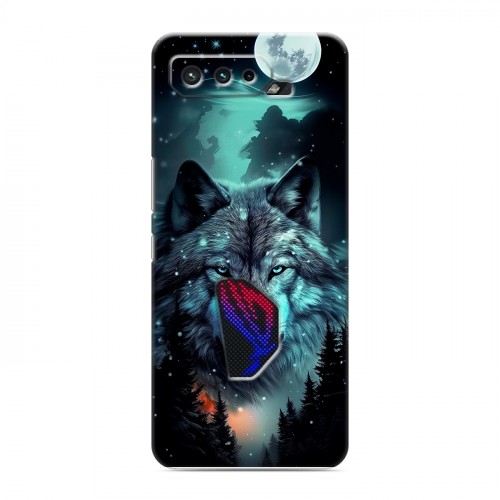Дизайнерский силиконовый чехол для ASUS ROG Phone 5 Волк и луна