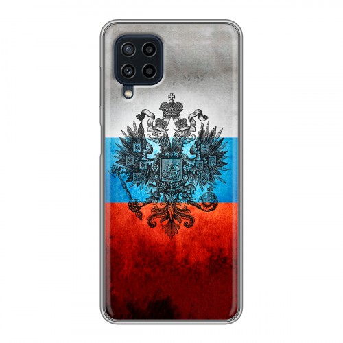 Дизайнерский пластиковый чехол для Samsung Galaxy A22 Российский флаг
