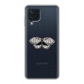 Полупрозрачный дизайнерский пластиковый чехол для Samsung Galaxy A22 прозрачные Бабочки 