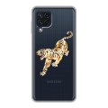Полупрозрачный дизайнерский пластиковый чехол для Samsung Galaxy A22 Прозрачный тигр