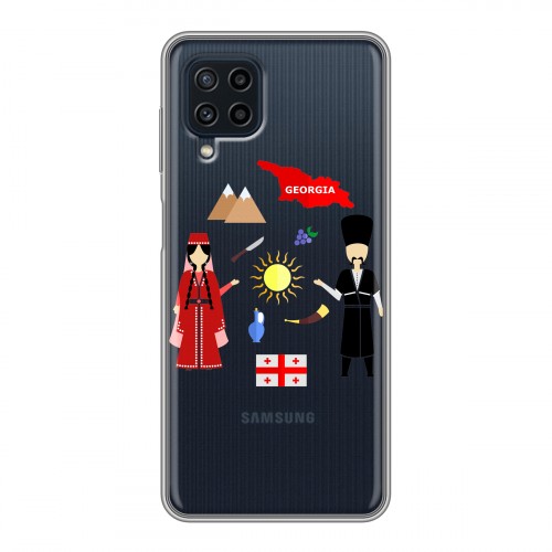 Полупрозрачный дизайнерский пластиковый чехол для Samsung Galaxy A22 Грузия