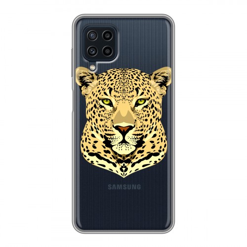 Дизайнерский пластиковый чехол для Samsung Galaxy A22 Прозрачные леопарды