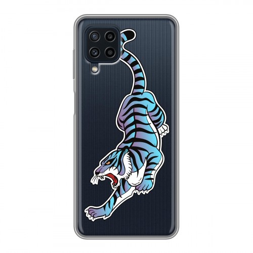 Дизайнерский силиконовый чехол для Samsung Galaxy A22 Прозрачные леопарды