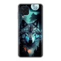 Дизайнерский силиконовый чехол для Samsung Galaxy A22 Волк и луна