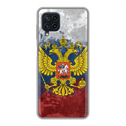 Дизайнерский силиконовый чехол для Samsung Galaxy A22 Российский флаг и герб