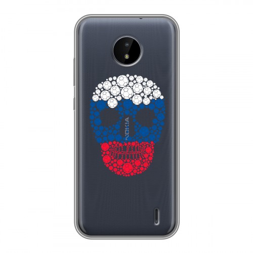 Полупрозрачный дизайнерский пластиковый чехол для Nokia C20 Российский флаг