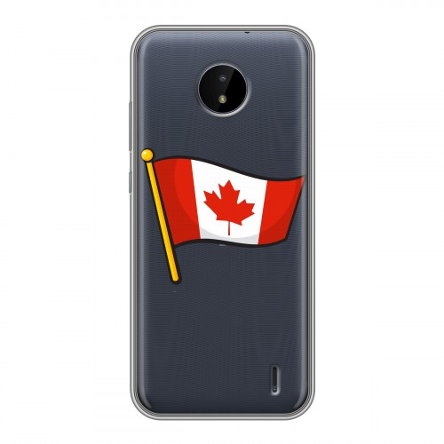 Полупрозрачный дизайнерский пластиковый чехол для Nokia C20 Флаг Канады