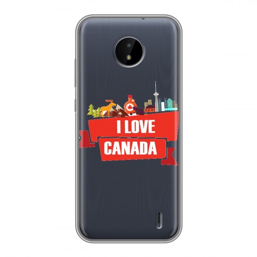 Полупрозрачный дизайнерский пластиковый чехол для Nokia C20 Флаг Канады