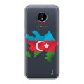 Полупрозрачный дизайнерский силиконовый чехол для Nokia C20 Флаг Азербайджана