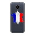 Полупрозрачный дизайнерский силиконовый чехол для Nokia C20 Флаг Франции