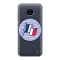 Полупрозрачный дизайнерский силиконовый чехол для Nokia C20 Флаг Франции