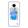 Полупрозрачный дизайнерский пластиковый чехол для Nokia C20 Прозрачные слоны