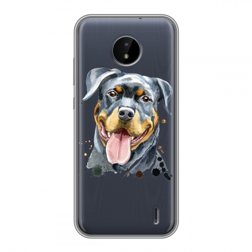 Полупрозрачный дизайнерский пластиковый чехол для Nokia C20 Прозрачные собаки