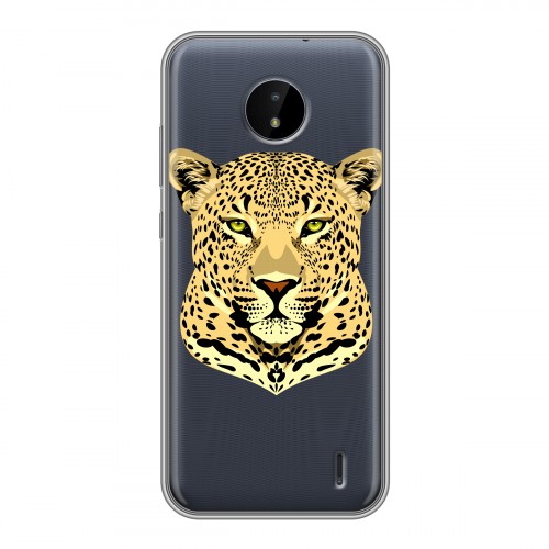 Дизайнерский силиконовый чехол для Nokia C20 Прозрачные леопарды