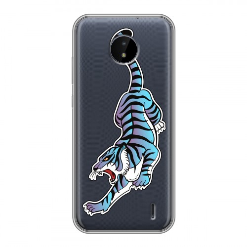 Дизайнерский силиконовый чехол для Nokia C20 Прозрачные леопарды